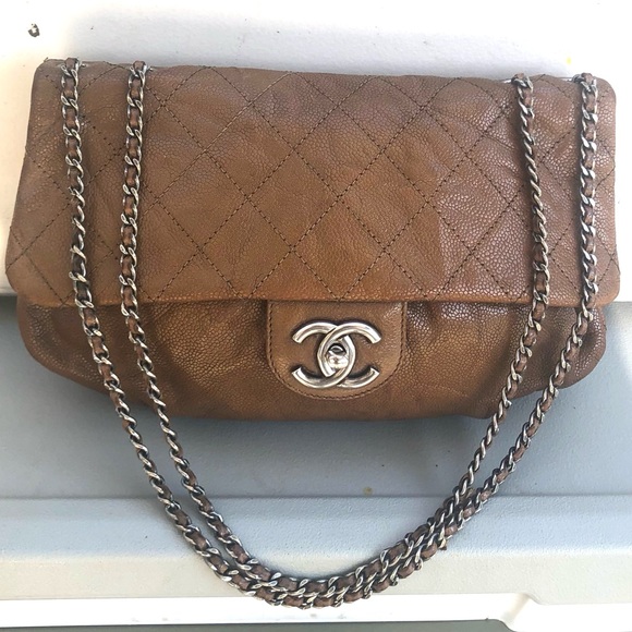 💎 STUNNING 💎 2 way CHANEL CAVIAR BAG FLAP - Picture 4 of 16